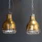 IQ2881 DANISH PAIR OF BRASS CARGO SHIP LIGHTS