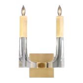 IQ2383 ACRYLIC AND BRASS TWO-LIGHT WALL SCONCE