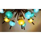 IQ2466 TURQUOISE GOLD MURANO GLASS CHANDELIER