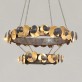 IQ8413 OCHRE EUCALYPTUS DOUBLE TIER CHANDELIER